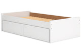 Onita White Twin Platform Bed with 1 Side Storage from Ashley - Luna Furniture