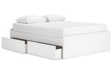 Onita White Queen Platform Bed with 2 Side Storage -  Ashley - Luna Furniture