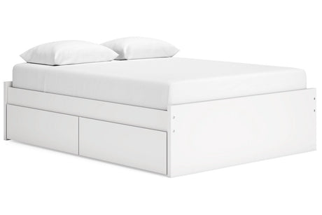 Onita White Queen Platform Bed with 2 Side Storage -  Ashley - Luna Furniture