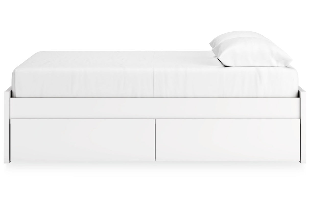 Onita White Queen Platform Bed with 2 Side Storage -  Ashley - Luna Furniture