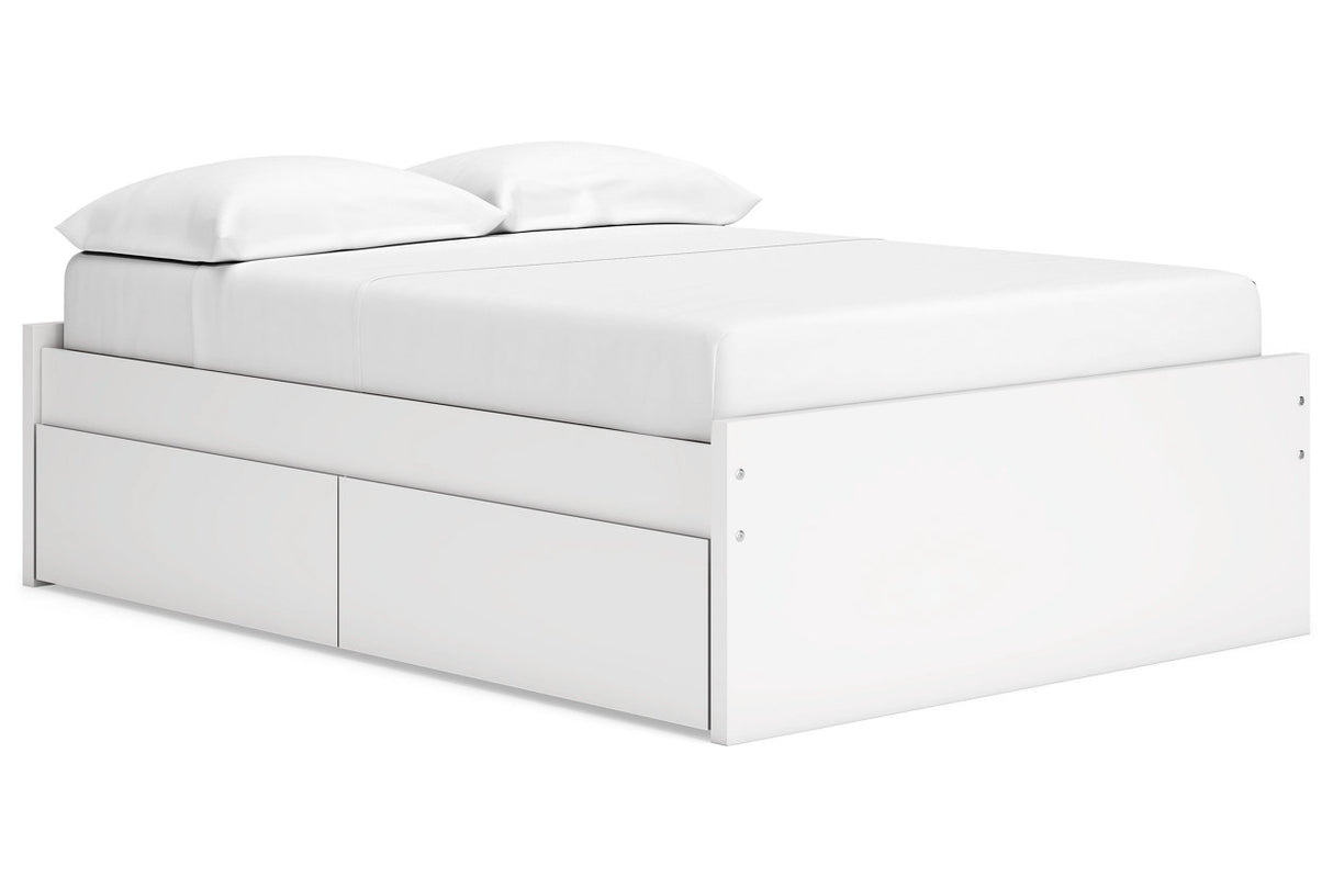 Onita White Full Platform Bed with 1 Side Storage from Ashley - Luna Furniture