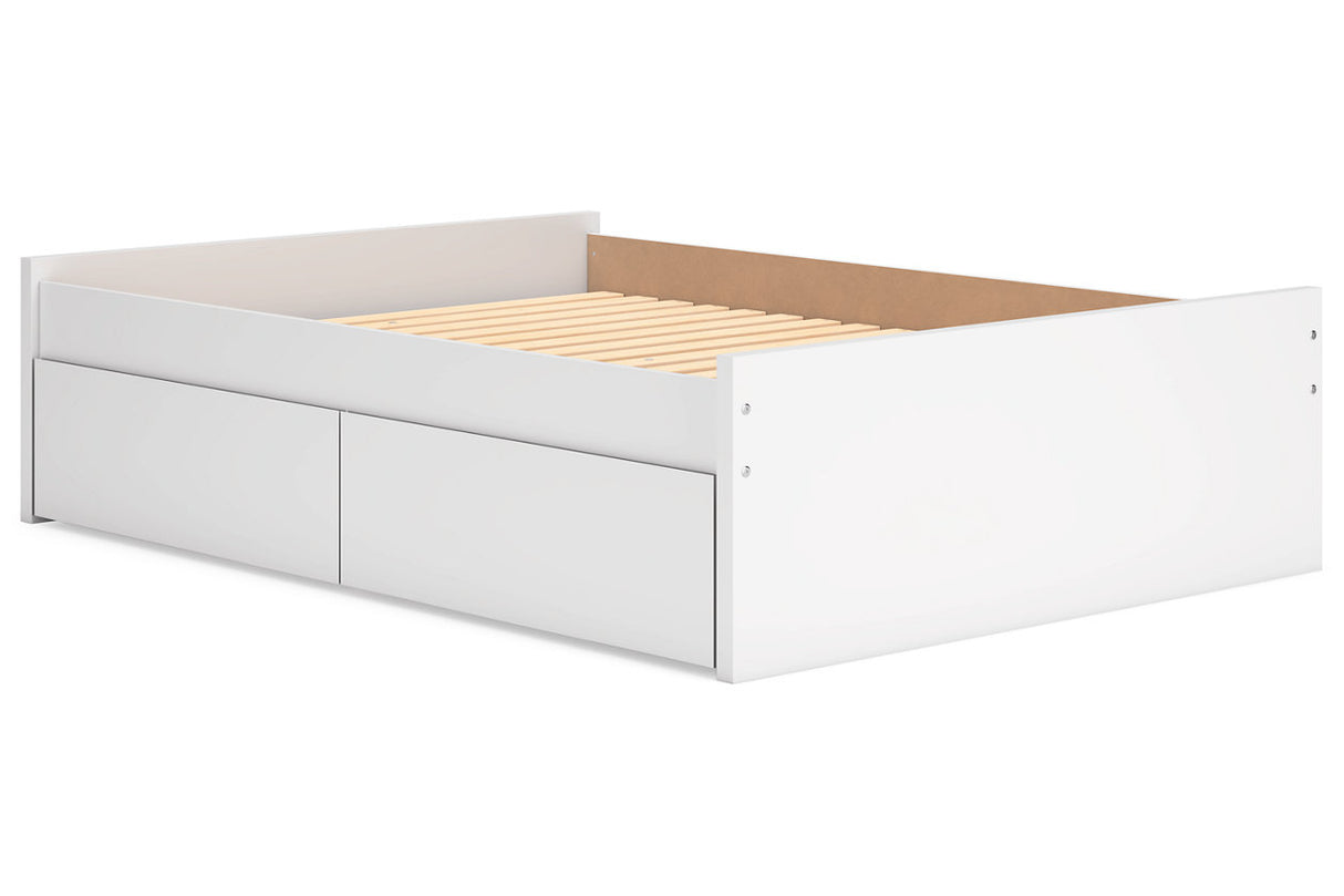 Onita White Full Platform Bed with 2 Side Storage from Ashley - Luna Furniture