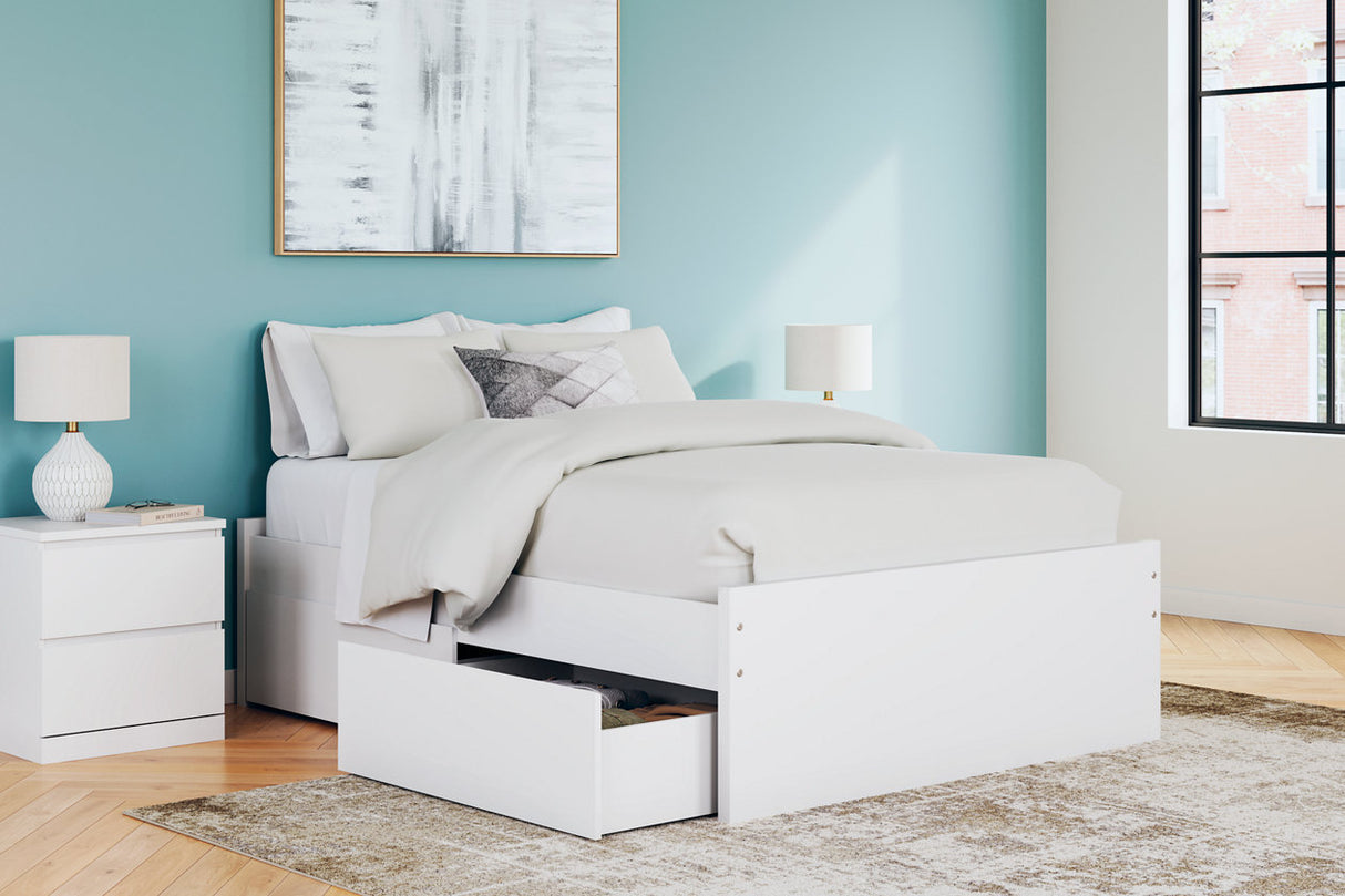 Onita White Full Platform Bed with 2 Side Storage from Ashley - Luna Furniture