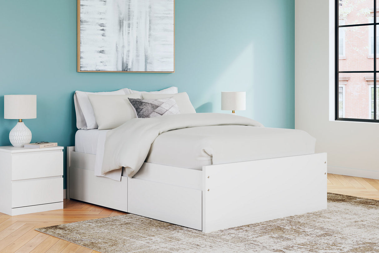 Onita White Full Platform Bed with 2 Side Storage from Ashley - Luna Furniture