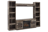 Derekson Multi Gray 4-Piece Entertainment Center with Electric Fireplace -  Ashley - Luna Furniture