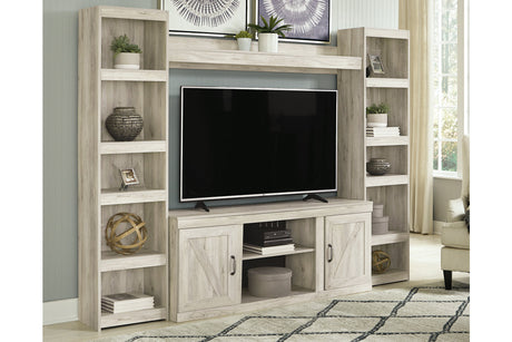 Bellaby Whitewash 4-Piece Entertainment Center -  Ashley - Luna Furniture