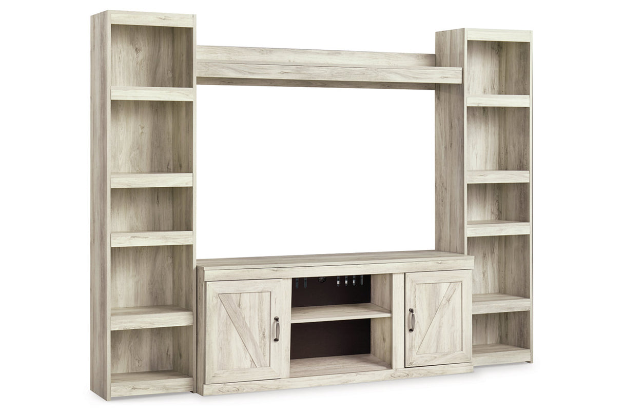 Bellaby Whitewash 4-Piece Entertainment Center -  Ashley - Luna Furniture