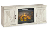 Bellaby Whitewash 4-Piece Entertainment Center with Electric Fireplace -  Ashley - Luna Furniture