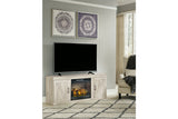 Bellaby Whitewash 4-Piece Entertainment Center with Electric Fireplace -  Ashley - Luna Furniture