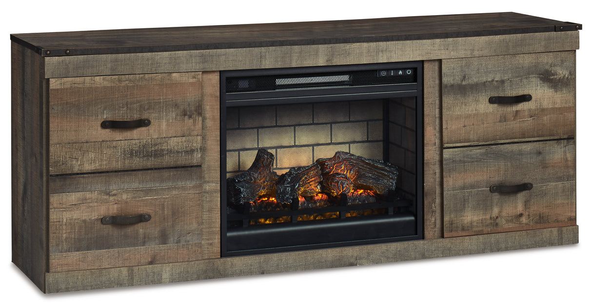 Trinell Brown TV Stand with Electric Fireplace -  Ashley - Luna Furniture