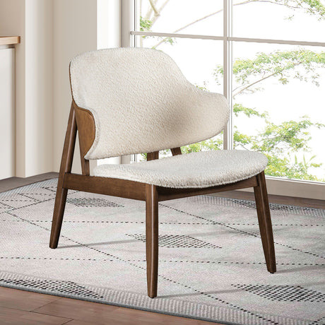 Belp Walnut/Beige Accent Chair from Furniture of America - Luna Furniture