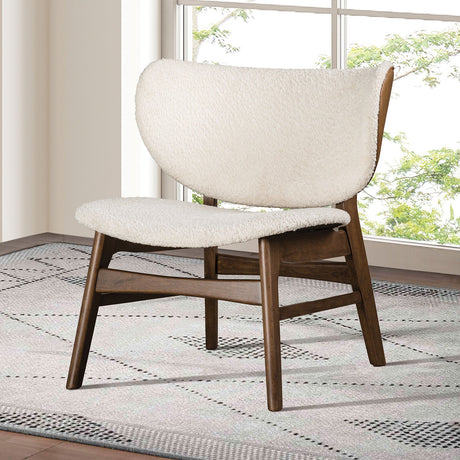 Spiez Walnut/Beige Accent Chair from Furniture of America - Luna Furniture