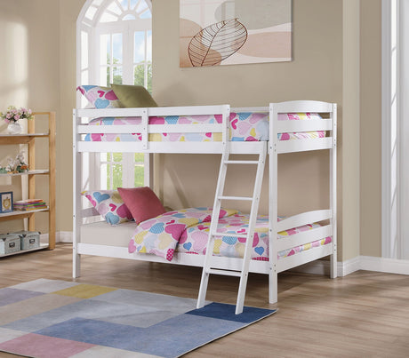 Candice White Twin/Twin Bunk Bed from Furniture of America - Luna Furniture