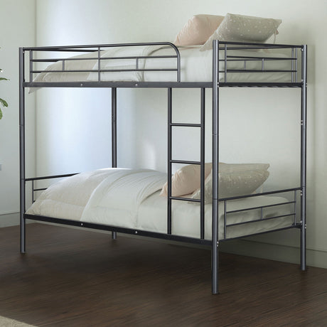 Plutus Black Twin/Twin Metal Bunkbed from Furniture of America - Luna Furniture