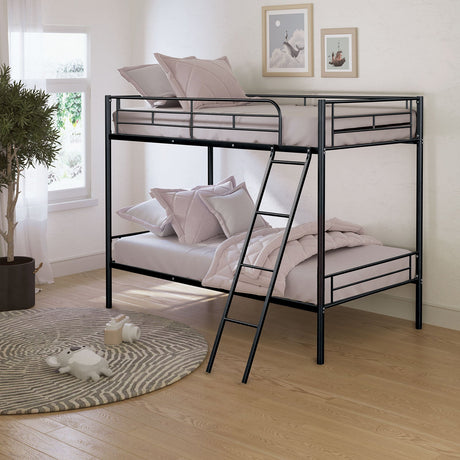 Hector Black Twin/Twin Metal Bunkbed from Furniture of America - Luna Furniture