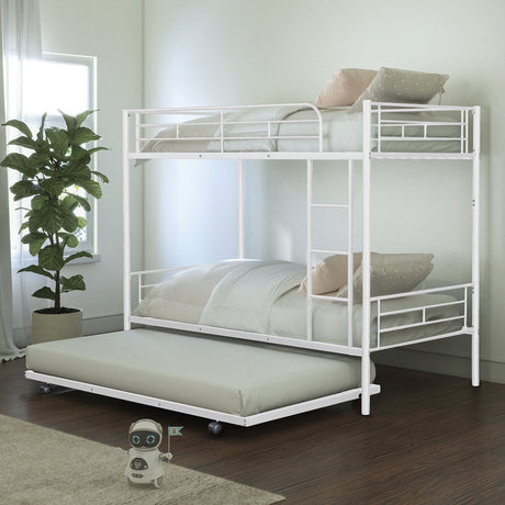 Philotus White Twin/Twin Bunkbed + Trundle from Furniture of America - Luna Furniture