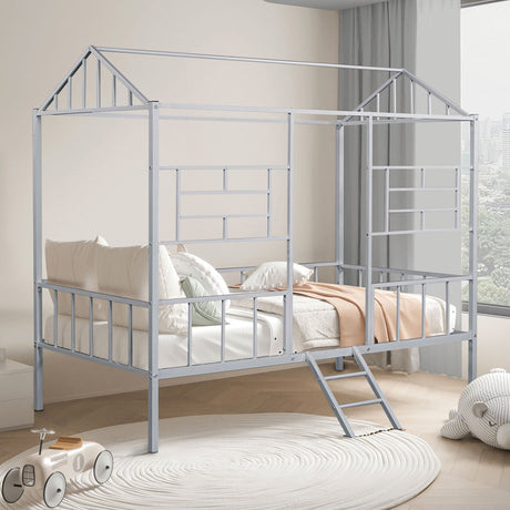 Rhonda Silver Twin Loft Bed from Furniture of America - Luna Furniture