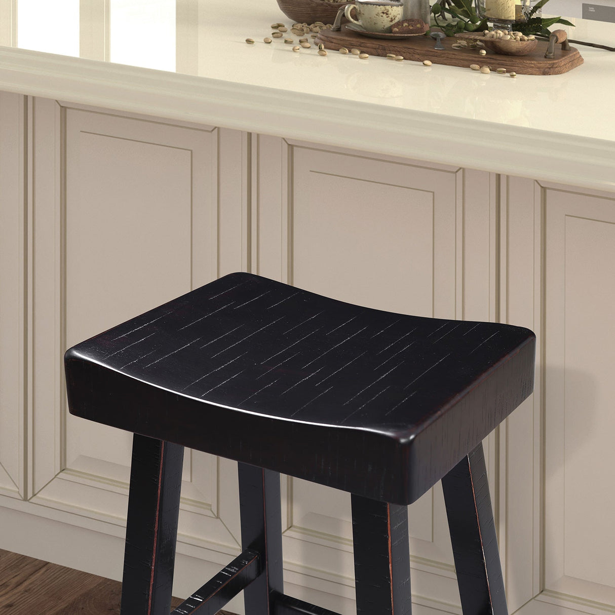 Biasca Black 24" Stool from Furniture of America - Luna Furniture