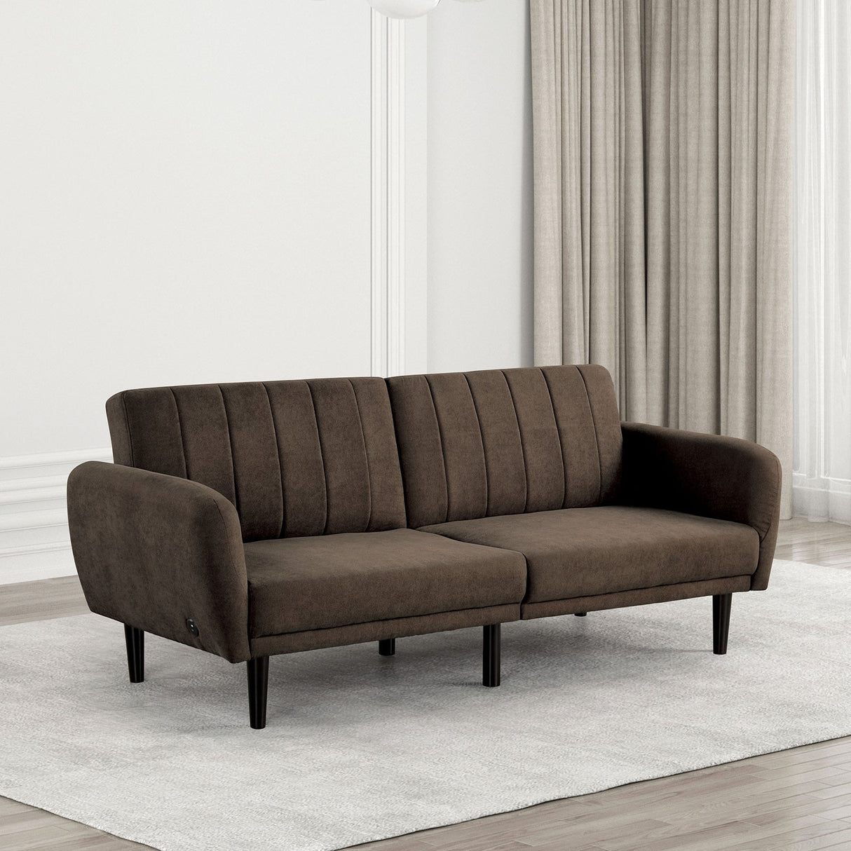 Aristide Brown Futon Sofa from Furniture of America - Luna Furniture