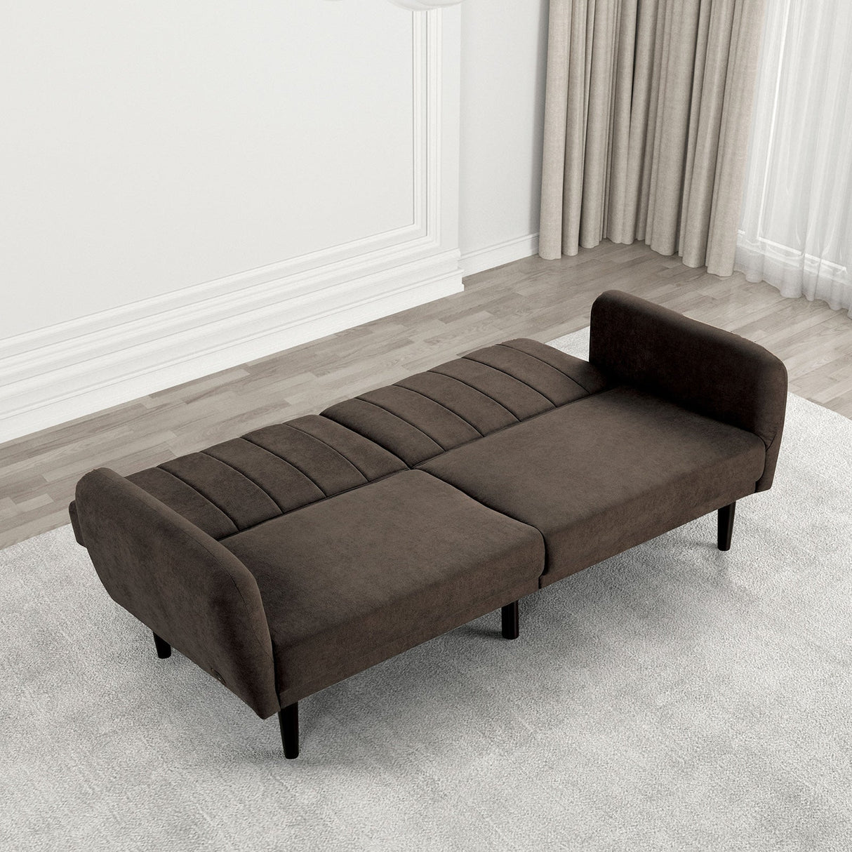 Aristide Brown Futon Sofa from Furniture of America - Luna Furniture