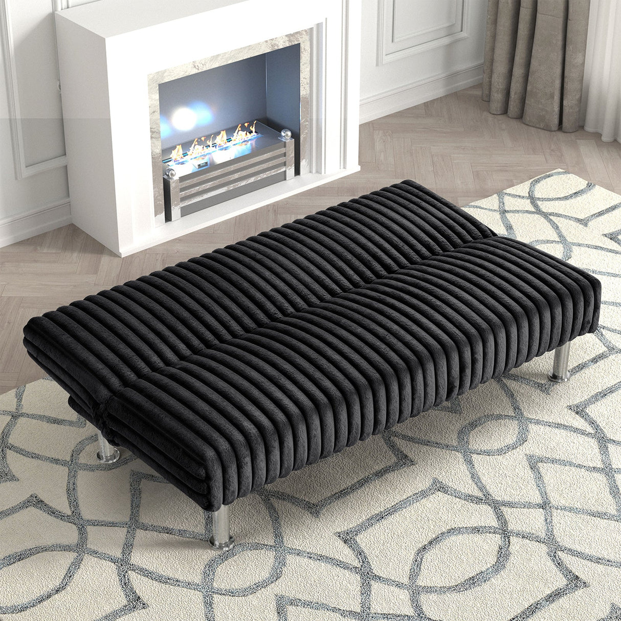 Hinwil Black Futon Sofa Bed from Furniture of America - Luna Furniture