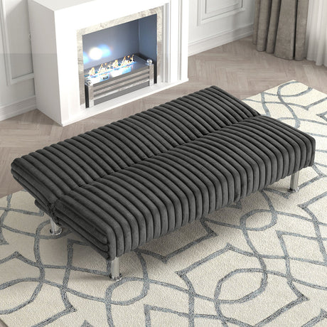 Hinwil Charcoal Futon Sofa Bed from Furniture of America - Luna Furniture