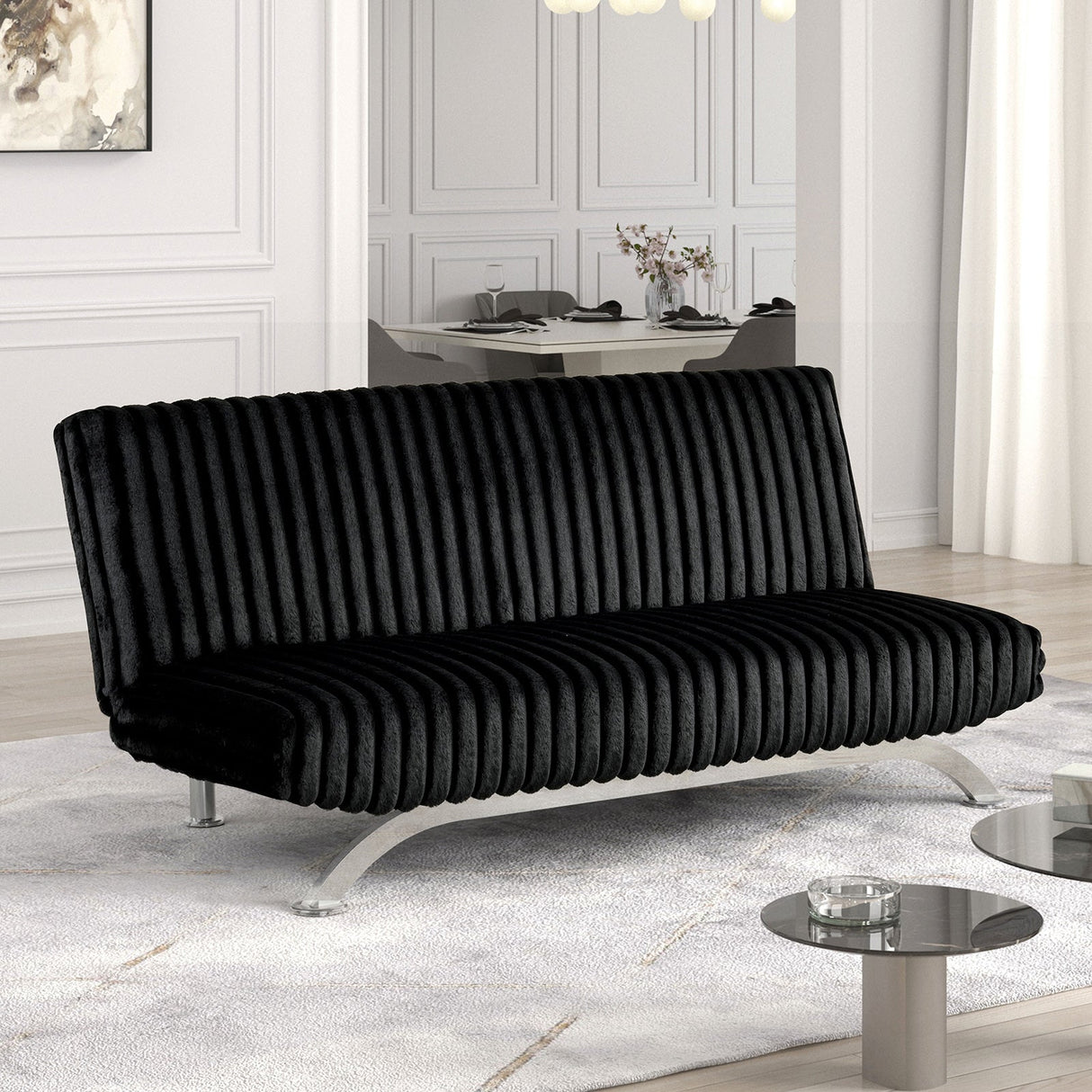 Villeneuve Black Futon Sofa Bed from Furniture of America - Luna Furniture