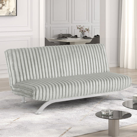 Villeneuve Light Gray Futon Sofa Bed from Furniture of America - Luna Furniture