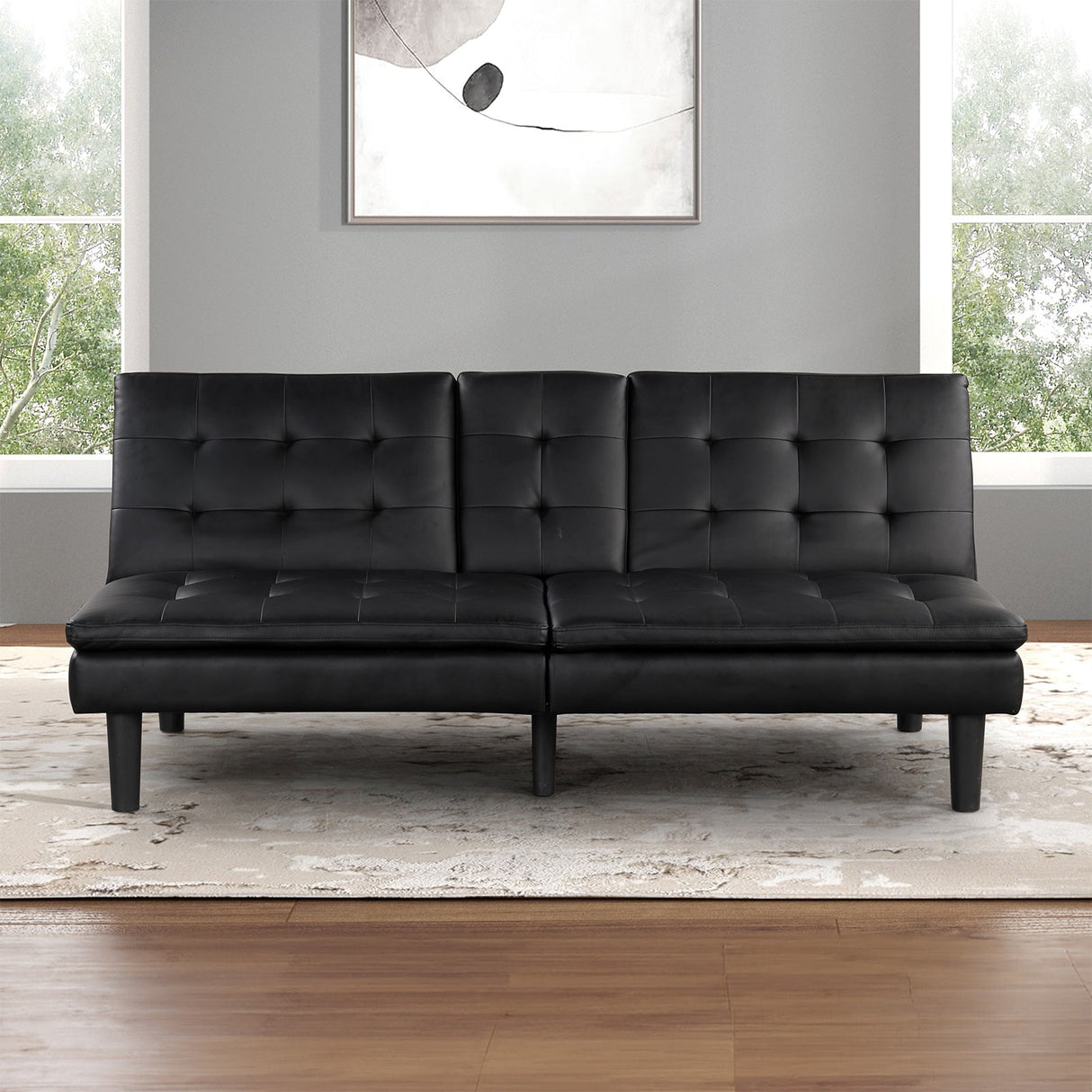 Eidsberg Black Futon Sofa Bed from Furniture of America - Luna Furniture