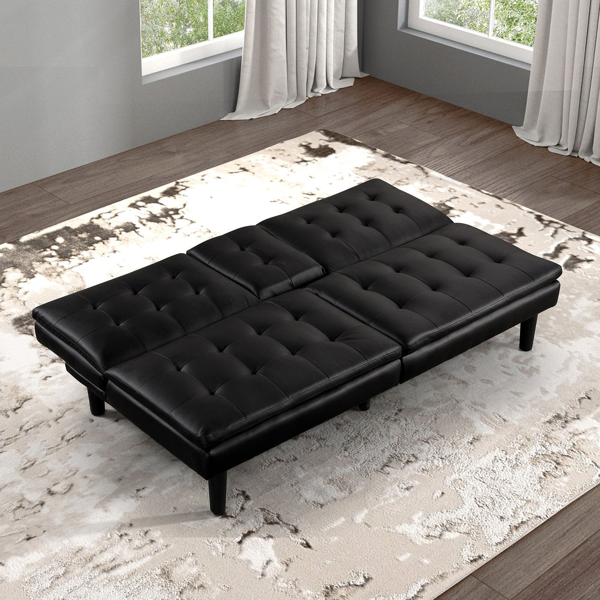 Eidsberg Black Futon Sofa Bed from Furniture of America - Luna Furniture