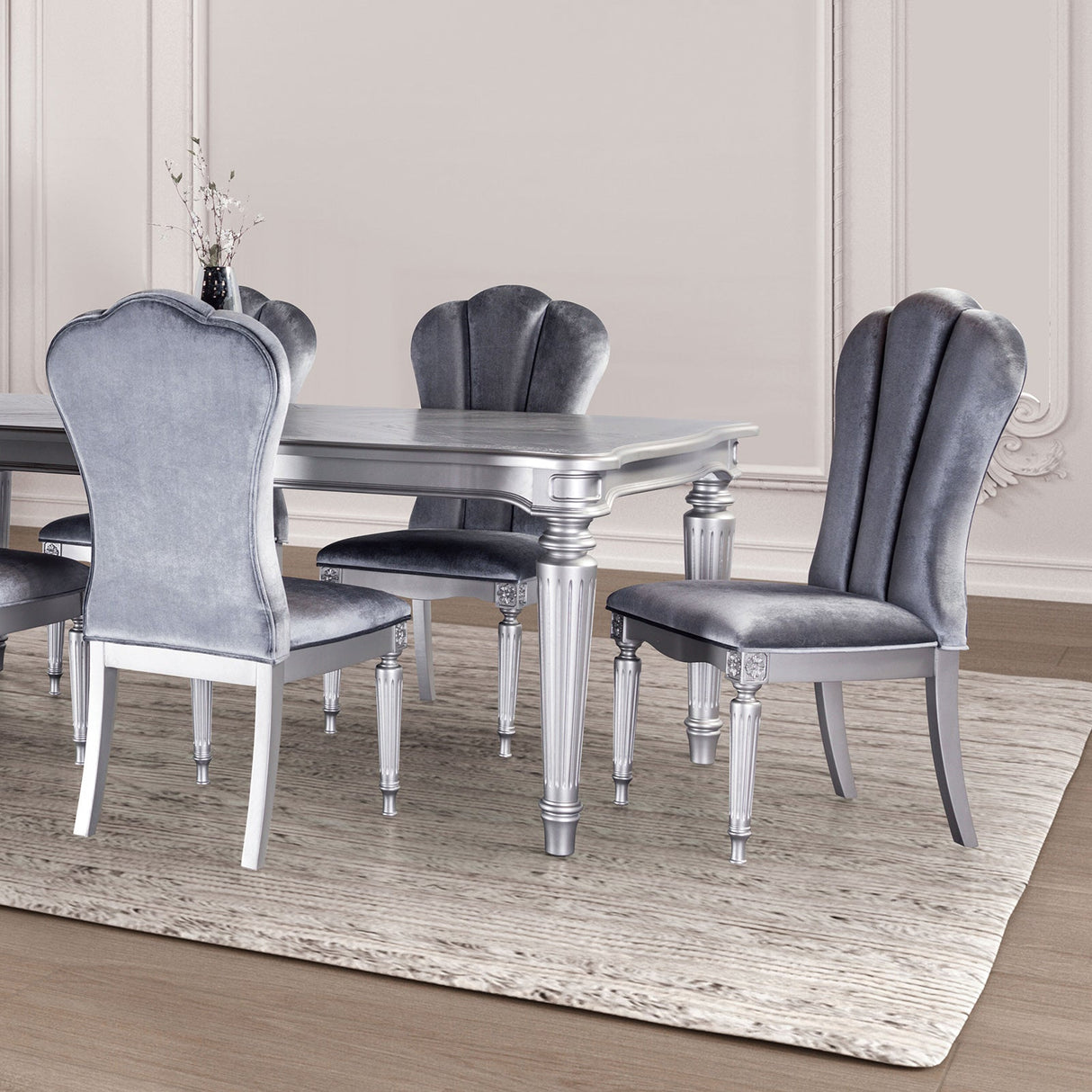 Melodi Parc Silver Dining Table from Furniture of America - Luna Furniture