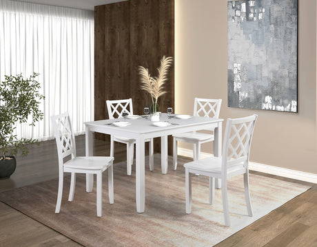 Yamhill White 5 Pc. Dining Table Set from Furniture of America - Luna Furniture