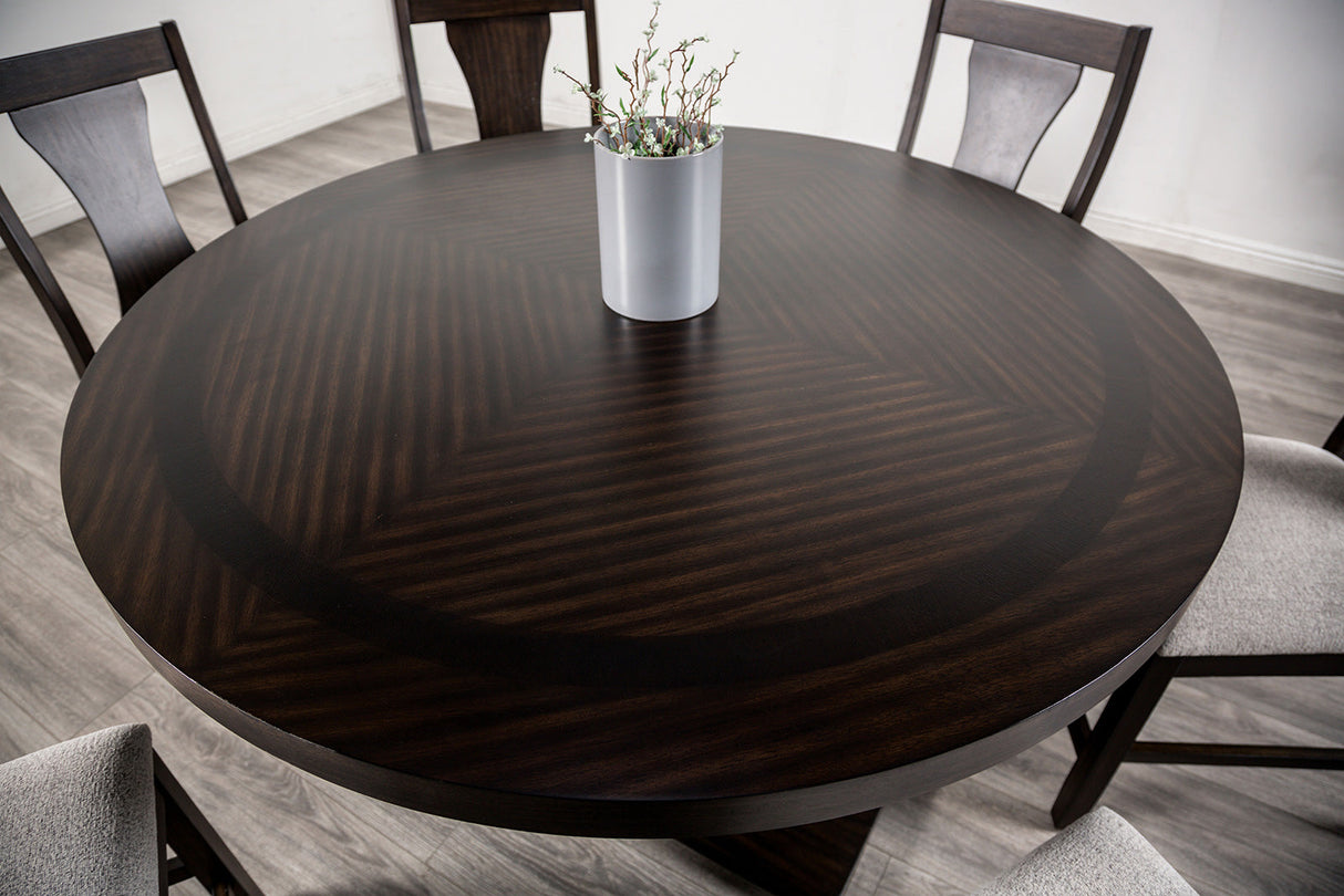 Holsworthy Espresso Round Dining Table from Furniture of America - Luna Furniture