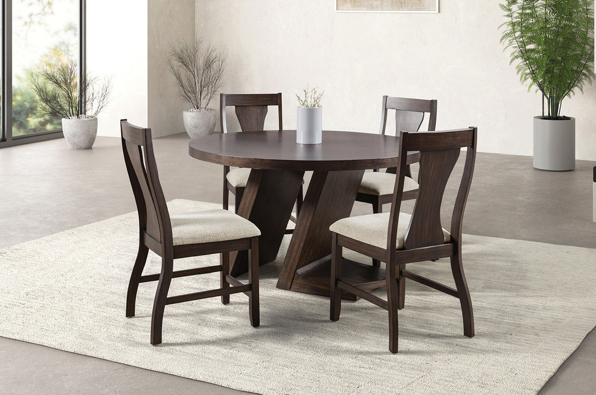 Holsworthy Espresso Round Dining Table from Furniture of America - Luna Furniture