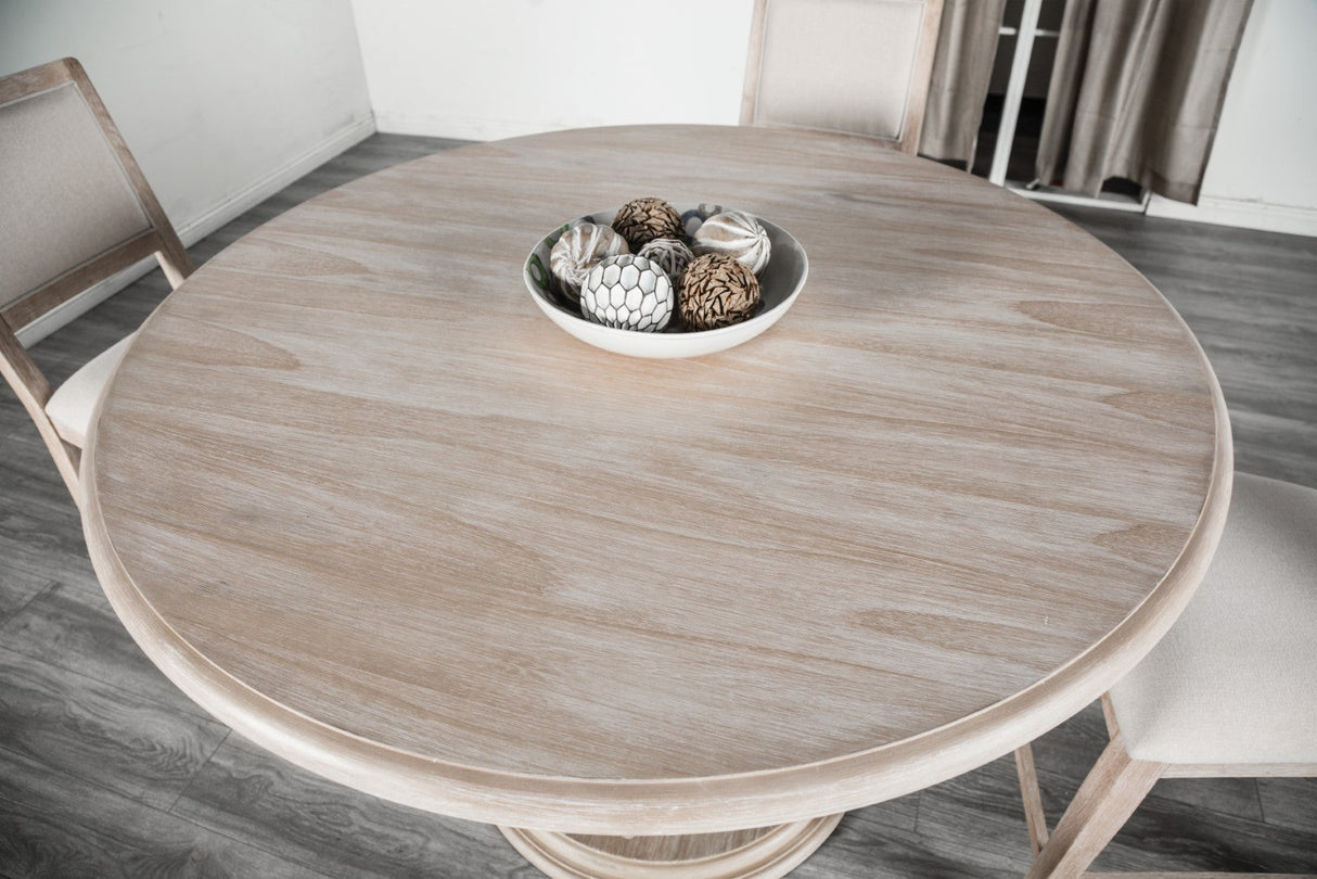 Orbetello Distressed Natural 54" Round Counter Table from Furniture of America - Luna Furniture