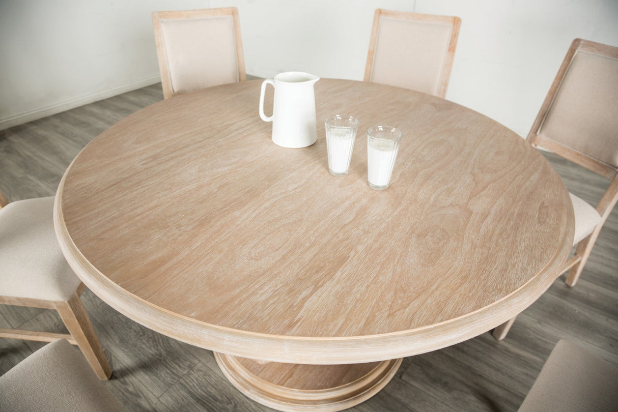 Orbetello Distressed Natural 54" Round Dining Table from Furniture of America - Luna Furniture