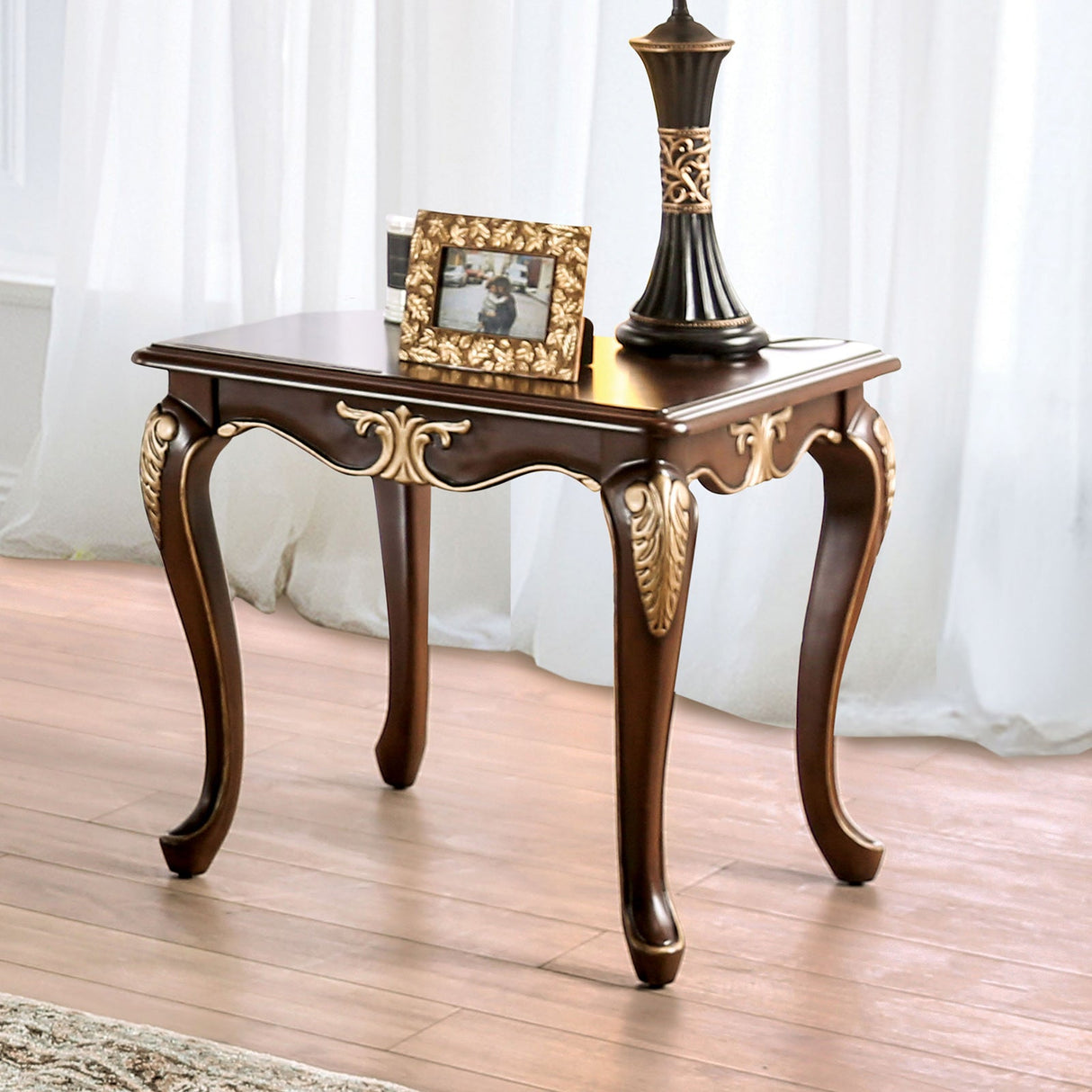 Cookshire Rich Tobacco End Table from Furniture of America - Luna Furniture