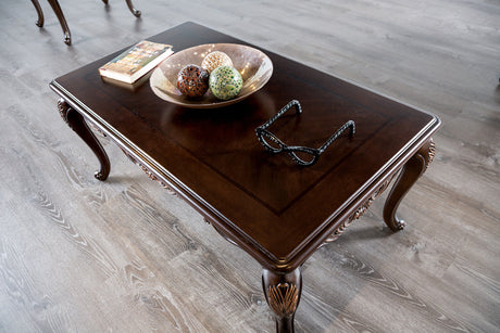 Palencia Dark Cherry Coffee Table from Furniture of America - Luna Furniture