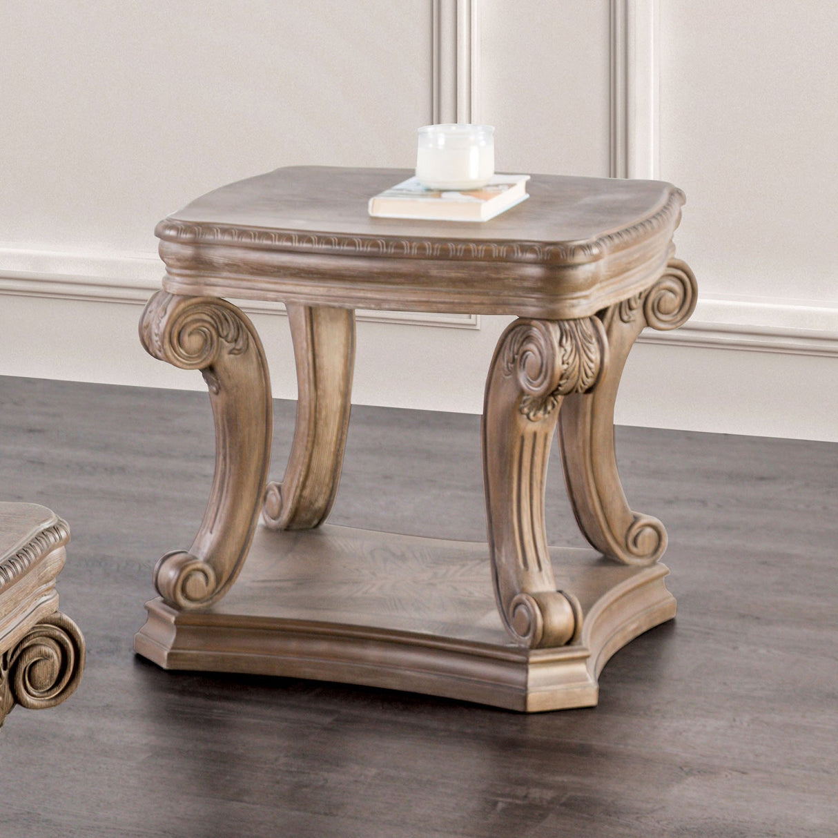 Seven Oaks Weathered Oak End Table from Furniture of America - Luna Furniture