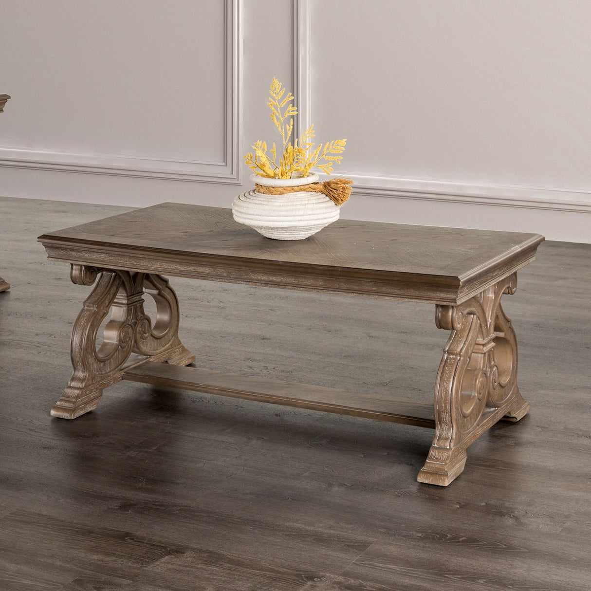 Giordani Weathered Oak Cocktail Table from Furniture of America - Luna Furniture