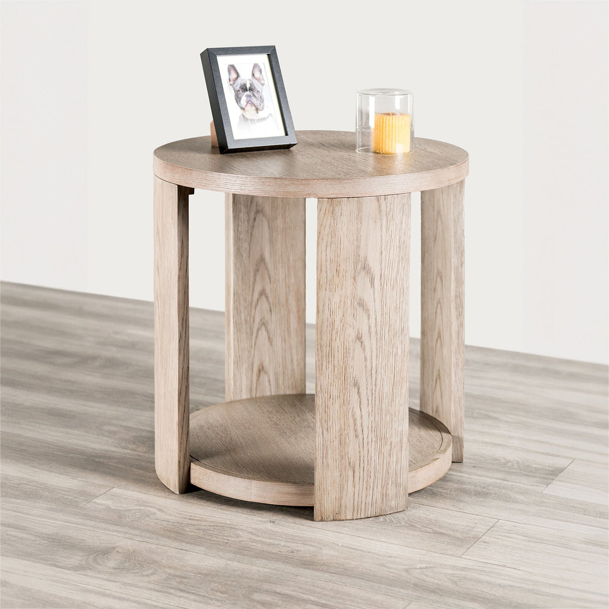 Conisbrough Oak Round End Table from Furniture of America - Luna Furniture