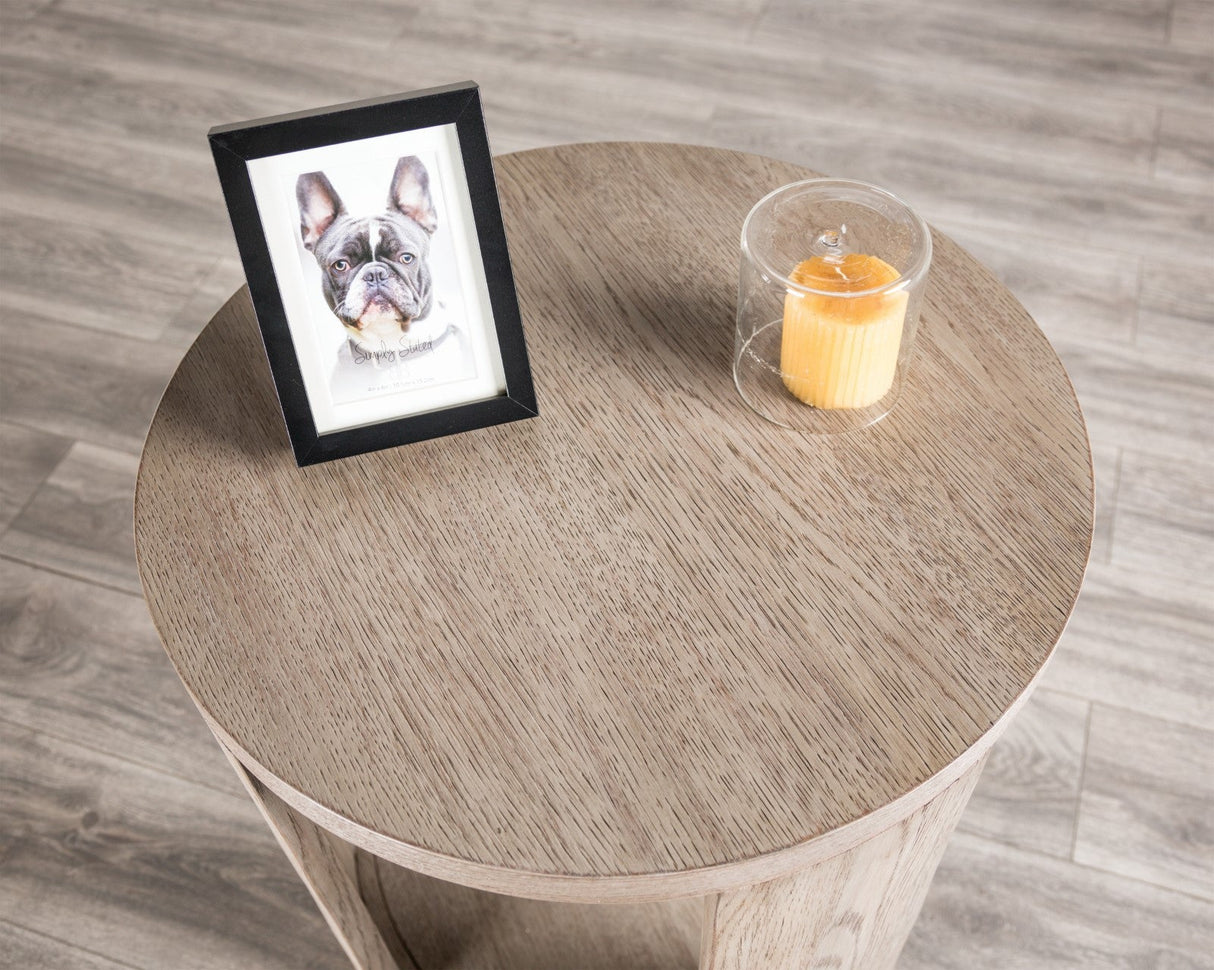 Conisbrough Oak Round End Table from Furniture of America - Luna Furniture