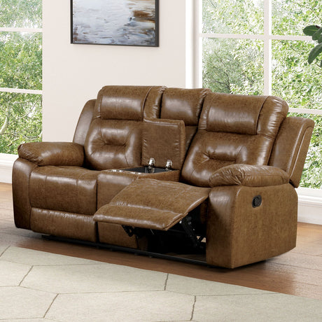 Ezekius Brown Loveseat from Furniture of America - Luna Furniture