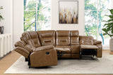 Ezekius Brown Manual Sectional from Furniture of America - Luna Furniture