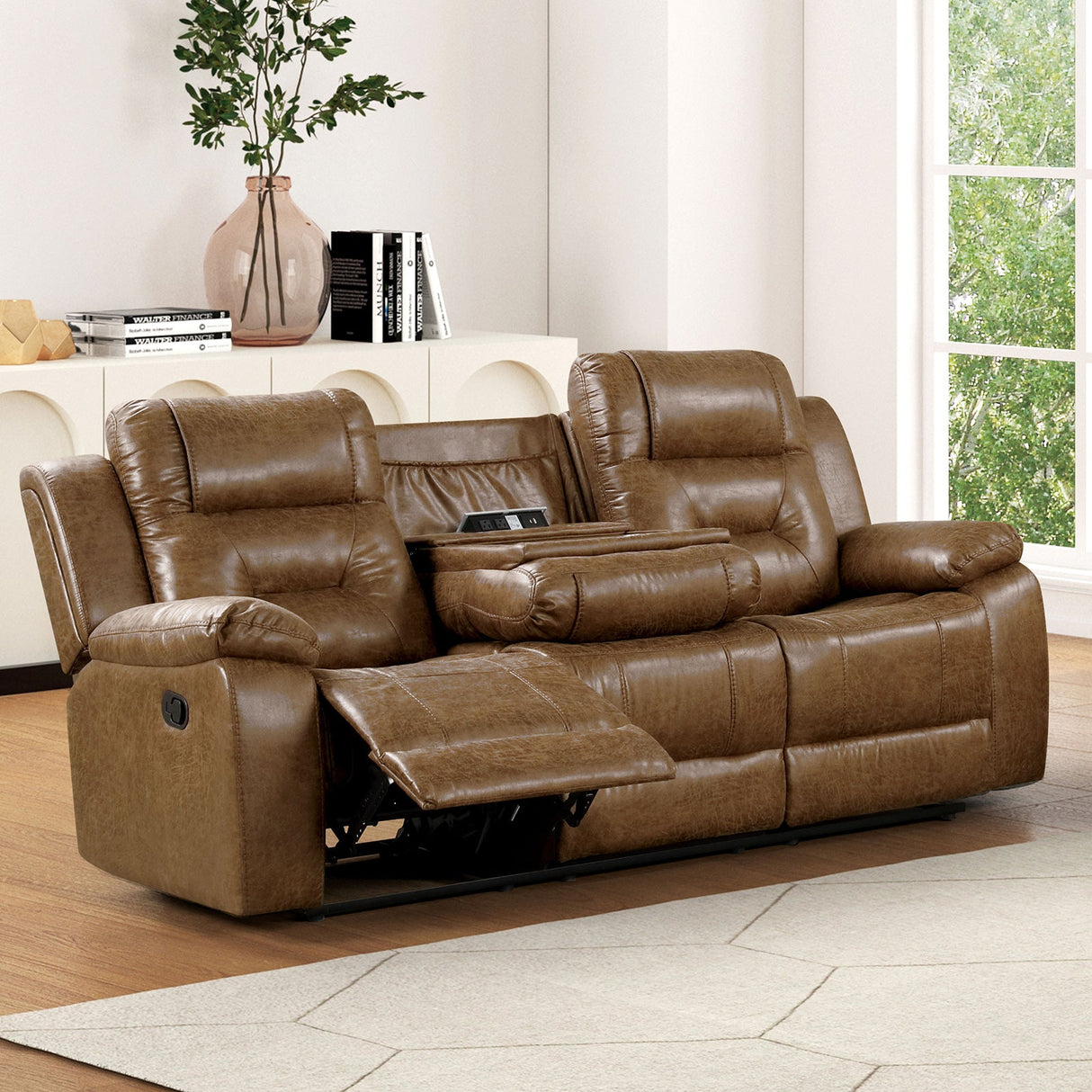 Ezekius Brown Sofa from Furniture of America - Luna Furniture