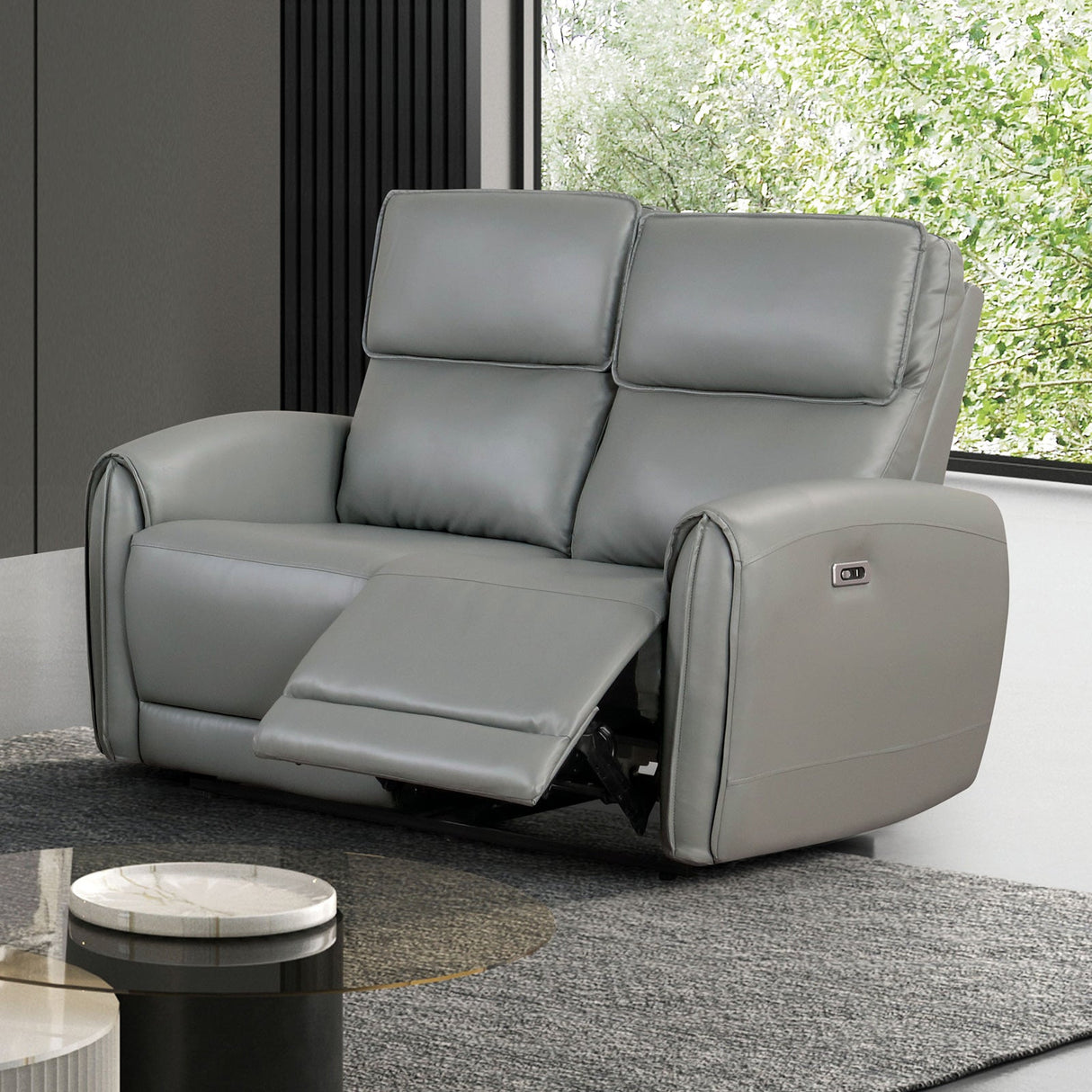 Schlieren Gray Power Loveseat from Furniture of America - Luna Furniture