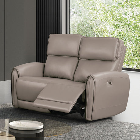 Schlieren Light Brown Power Loveseat from Furniture of America - Luna Furniture