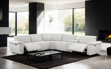 Hieronimus Light Gray Power Sectional from Furniture of America - Luna Furniture