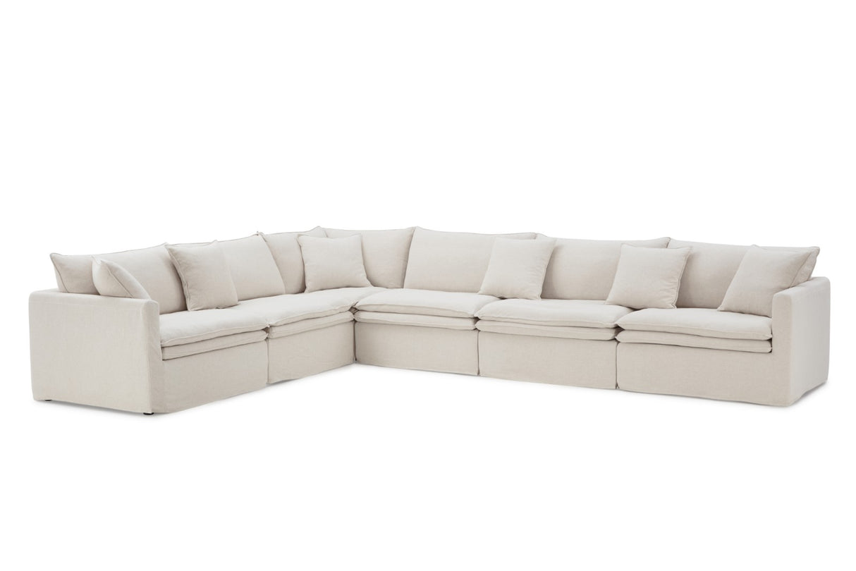 Crayford Taupe L-Sectional from Furniture of America - Luna Furniture