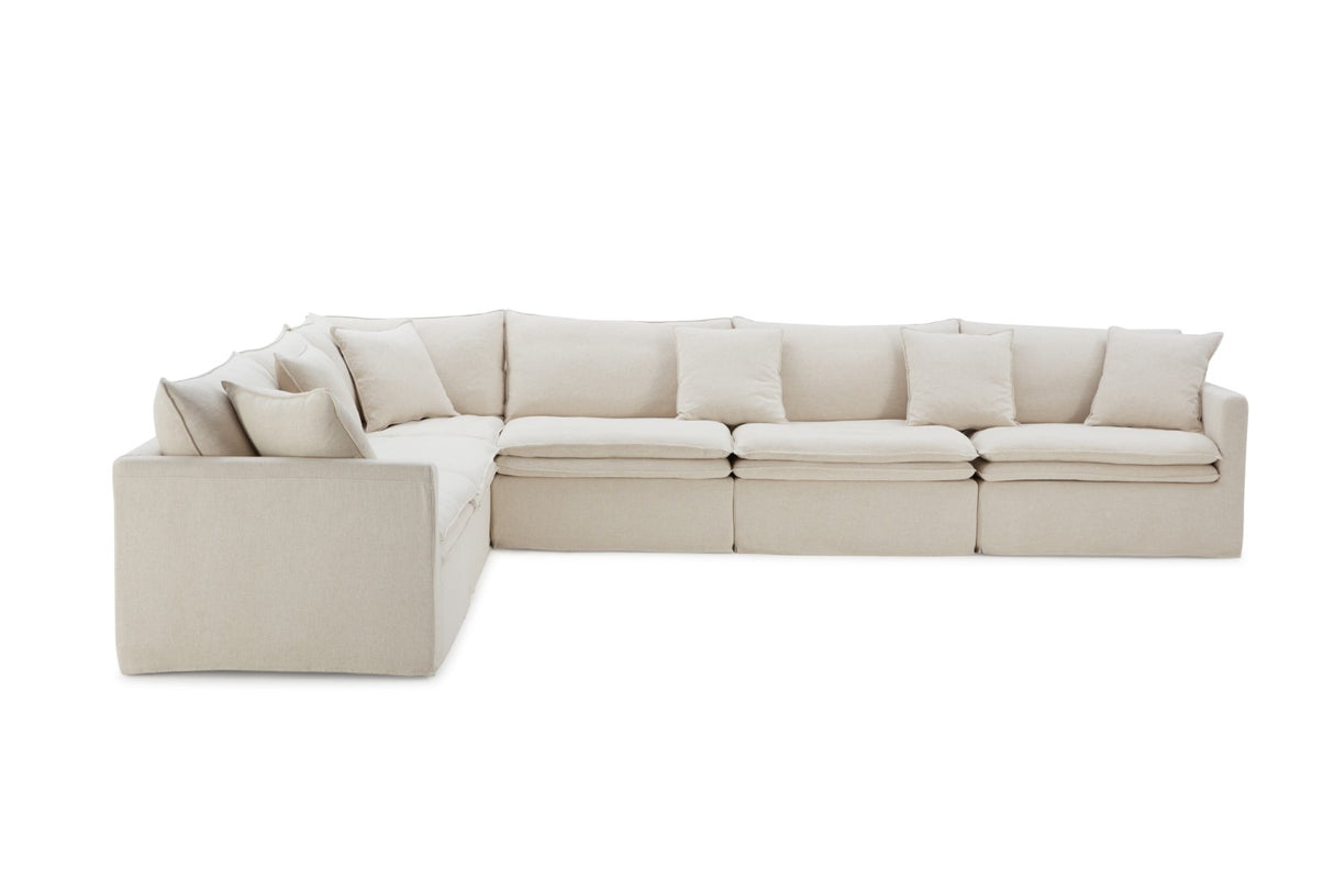 Crayford Taupe L-Sectional from Furniture of America - Luna Furniture